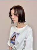 切りっぱなしボブショートボブタッセルボブ縮毛矯正ストレート