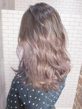 ルーナヘアー(LUNA hair) グラデーションカラー ブリーチ ペールピンク ラベンダー 20代