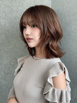 シーシンジュク 新宿南口(Sea shinjuku)&nbsp;ココアベージュ×レイヤー[小顔/黒髪/オリーブグレー]