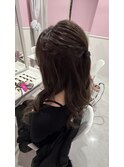 編み込み残しハーフ