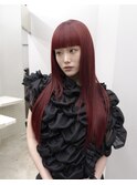 ボルドーカラー × ワイドバング