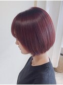 【EIGHT溝の口】お客様スタイル_デザインカラー切りっぱなしボブ