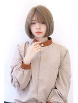 オーロ 宝塚店(ORO)&nbsp;ことりベージュローライト大人かわいい小顔スリークボブ大人ボブ