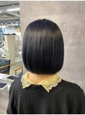 ナチュラルボブ◎ツヤ感ネイビーカラー【池袋/ボブ/ショート】