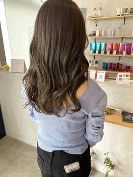 シェル 津山の手店(shel) オリーブグレージュ20代30代40代ストレート髪質改善大人ロング