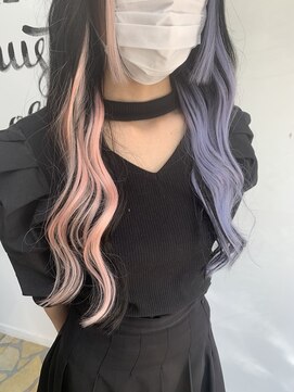 ヘアーデザインルアナ(Hair design Luana.) エクステインナーカラー(ピンク.スカイブルー)