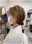 丸みショートボブ×イルミナカラー