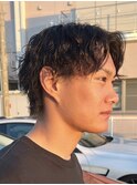 メンズセンターパート波巻きスパイラル