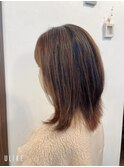 ナチュラルくびれミディストレート透明感シルキーベージュ