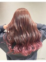 アース 調布店(HAIR & MAKE EARTH)&nbsp;ピンクブラウン×裾カラー