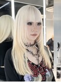 抜きっぱなしブロンドハイトーンインナーレイヤーカットウルフ