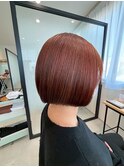 チェリーブラウンクラシカルボルドーボブ