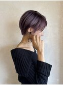 ショートカット×ラベンダーピンク