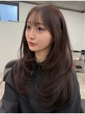 大阪/心斎橋/ココアブラウン/レイヤーカット/ハッシュカット