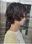 顔まわりレイヤーボブ/ハッシュレイヤー/ウルフ/ショートパーマ