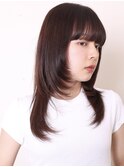 似合わせカット20代30代40代ワンホンレイヤーセミロング0601