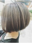 宇都宮美容室 Bliss by Natural  前下がりボブ ハイライト