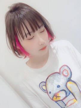 アマンドール(Aman D'or) シースルーぱっつん×インナーピンク