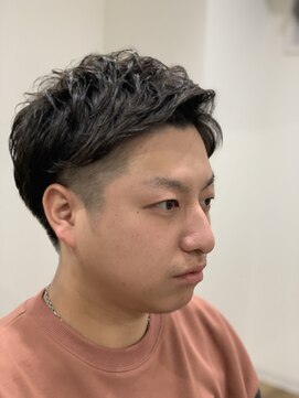 メンズアンダーバーホワイト 南海難波店(Men's _WHITE) メンズショート×パーマ