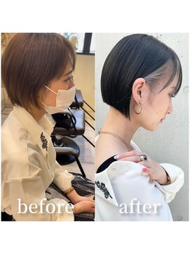 トルネード(TORNADO) 韓国風 外国人風 イヤリングカラー 切りっぱなしボブ M423