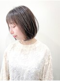 ナチュラルボブ内巻きボブコンパクトボブグレージュ艶髪