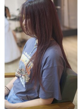 ヘアーサロン カシータ(Hair Salon CASITA) ロング×バングレイヤー×カシスピンク