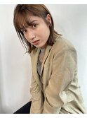 ボブ× ベージュヘア