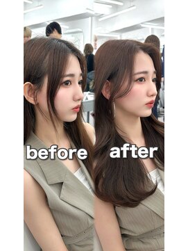 アマトウキョウ アユンチェ(AMA TOKYO×AYUNCHE) 前髪顔まわり韓国ヘアレイヤーカットサイドバンク2wayバンク韓国