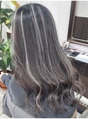 ハイライトレイヤーカット韓国風グレージュイルミナカラー堺東