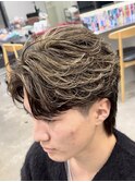 渋谷ハイライトフェザーパーマニュアンスパーマ毛流れ