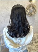 小顔レイヤーカット×透明感ブリーチなしカラー