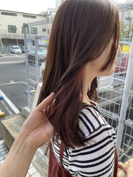 ステラ ヘア デザイン サロン(STELLA hair design salon) サマーオレンジのイヤリングカラー 【由比藤】