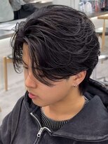 フィフス 大分(fifth)&nbsp;大分フェザーパーマメンズカットラウンドマッシュセンターパート