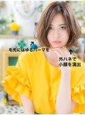 外国人風くすみカラーオンブレ耳かけ大人ボブ上尾20代30代40代!
