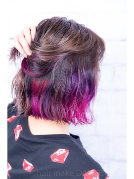 ヘアーメイク ダンス(hair make DANCE) #バレイヤージュ インナーグラデーション ピンク バイオレット