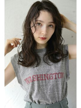 ルーク 立川(LUK) Lien☆ダークモカグレージュ×ローライト×波打ちウェーブ　立川