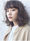 大人かわいいウルフレイヤー#前髪#ココアブラウン