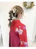 ポニーテール紐アレンジ