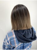 20代30代/大人可愛い/小顔ストレートボブ/グラデーションカラー