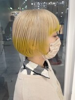 ハイブ 金沢(Hive)&nbsp;ブリーチハイトーングラデーションカラーショートボブ髪質改善