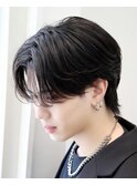 黒髪 センターパート 韓国 韓流 コンマヘア