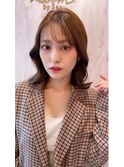 韓国風シースルーバング大人フェミニンレイヤーくびれ巻き