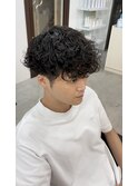 刈り上げマッシュ熊本ツイストスパイラルメンズパーマプードル