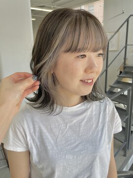 ヘアー アイス 御器所本店(HAIR ICI) 20代30代大人かわいいミルクティーベージュインナーカラー