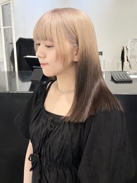 ココ 原宿(KOKO) 黒髪小顔クラゲヘアーオリーブグレーココアベージュ