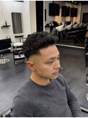 オールバックパーマ フェードスタイル
