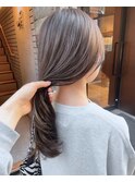 【松本咲花】ブリーチなしダブルカラーくすみベージュ冬カラー