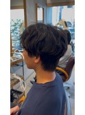 メンズ　センターパート　パーマ