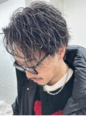 メンズハイライトカラー×スパイラルパーマ