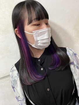 ランプ ヘアー(lamp hair) 【lamp斉藤】イヤリングカラー×ピンク・パープル